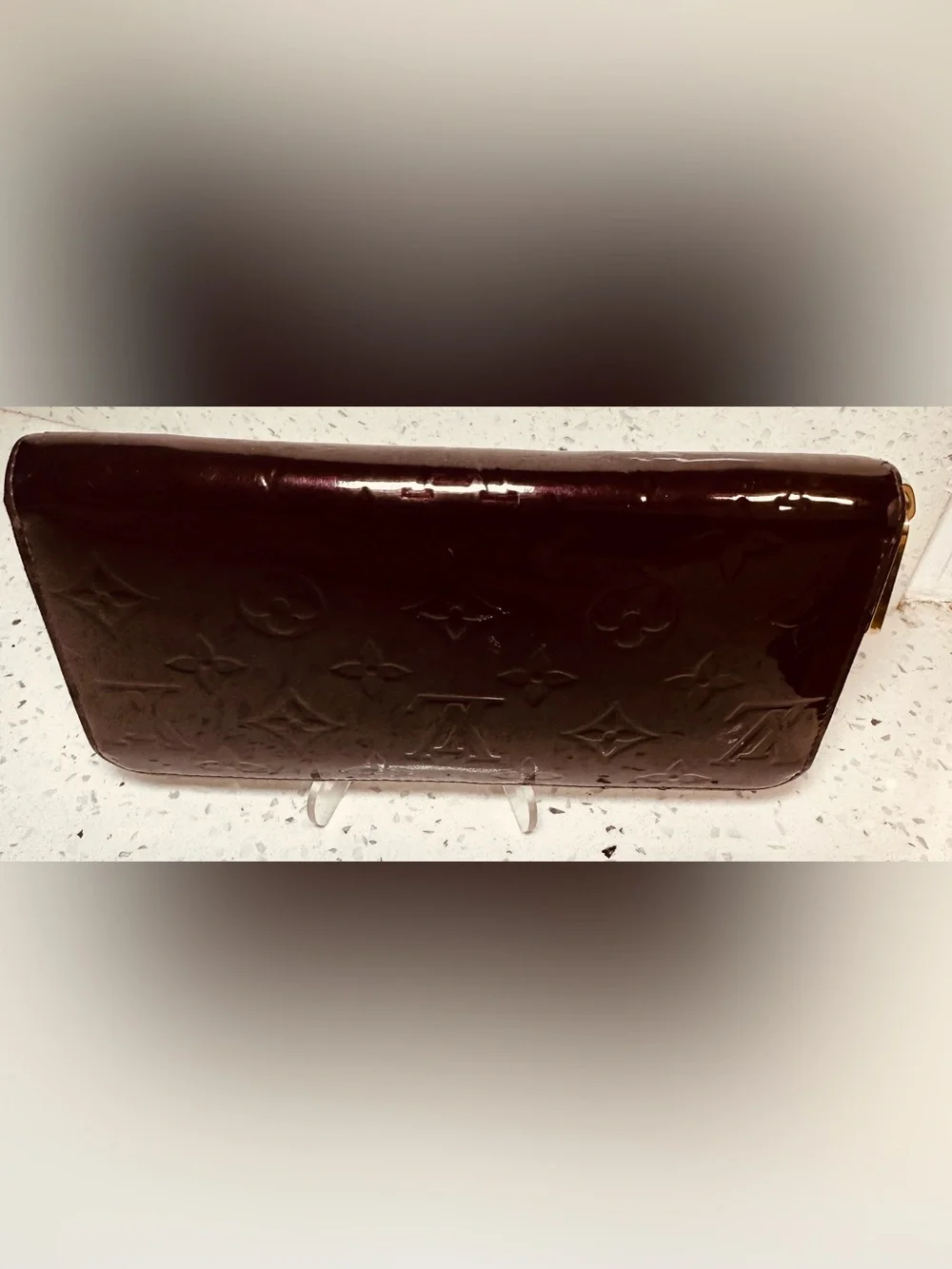 Louis Vuitton Patent Vernis Zip Wallet in Bordeaux